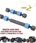 Traxxas Compatible Center Drive Shaft Splined Universal Steel CVD Driveshaft For REVO 3.3 Summit E REVO 2.0 T MAXX RC Cars Adjustable Front 3.11 To 3.62 Inches And Rear 5.08 To 6.3 Inches High Performance Drivetrain Upgrade Blue, blue steel RC drive shafts