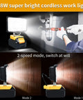 Cordless LED Work Light Compatible With 18V 20V Max Batteries 108W 5400LM Portable Flood Light in use under sink