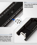 Heavy Duty Full Extension Ball Bearing Drawer Slides 12 To 24 Inch Side Mount Rails With 100 Lb Capacity Anti Corrosion Black Finish