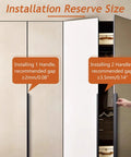 Installation guide for Long Aluminum Cabinet Edge Pull Handle For Kitchen Cabinets And Wardrobes, showing gap recommendations.