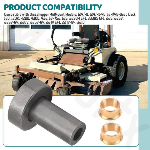 Pivot Pedestal Replacement Kit With Two 121756 Bearing Bushings For Front Mount Lawn Mower Models, Easy Install, Compatible With 3452R 3461R 3472 3561R 3572R 3661 3761R 3344 3348 932G3 928D 930D2 9772HP