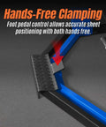 Foot pedal of 50 Inch Foot Clamp Pan And Box Brake For Light Duty Sheet Metal Folding with hands-free operation shown in detail.