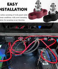 Straight Up Solid 2 Pack Insulated Power Distribution Block With 5/16 Single Stud Battery Junction Adapter For Rig Ready Auto Boat Marine Electrical Wiring Zero Drama, installed with connected wires