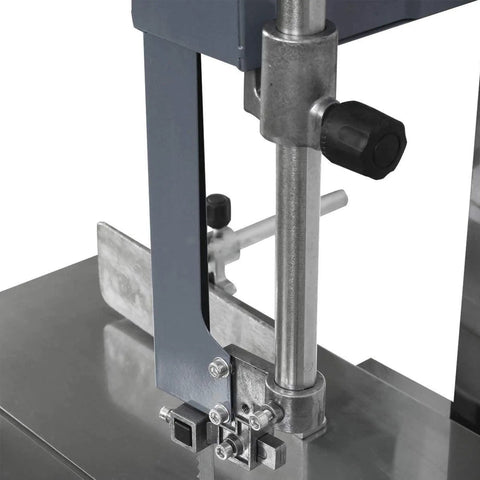 Close-up of Two In One Bone Saw With Meat Grinder Heavy Duty Stainless Steel Cutter showing blade and adjustment knobs