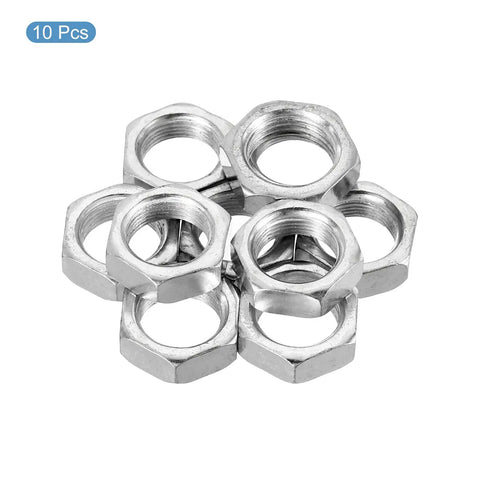 Ten Pack M16 X 1.0 Hex Nuts Zinc Plated Carbon Steel Hardware Fasteners Heavy Duty Metric Thread Nuts With 22mm Hex Width And 8mm Height