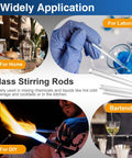 12 Pieces Pro-Grade Borosilicate Glass Stirring Rods Set, 6 Inch By 5 mm Round End, Heavy Duty Lab And Kitchen Stirring Rods With High Heat Resistance Up To 297 Degrees Fahrenheit, Ideal For Experiments And Cooking. Glass stirring rods for lab, home, DIY, and bartending use