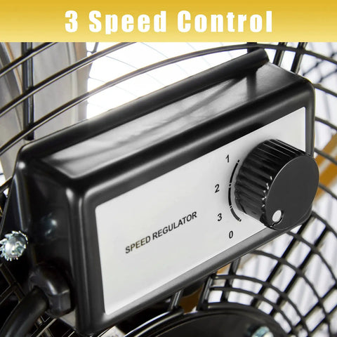Close-up of 3-speed control on Heavy Duty 20 Inch Shroud Fan With Industrial Grade Motor Delivers 6300 CFM High Velocity Air Circulation.