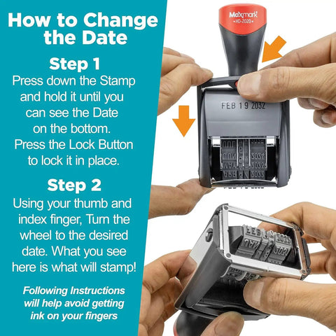 How to change the date on Heavy Duty Date Stamp With Rock Solid Steel Frame For Tough Daily Grind featuring user instructions.