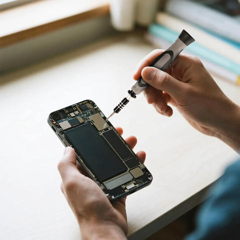 Ultra Compact Precision Screwdriver Set With Aluminum Handle And Flexible Shaft used on smartphone repair