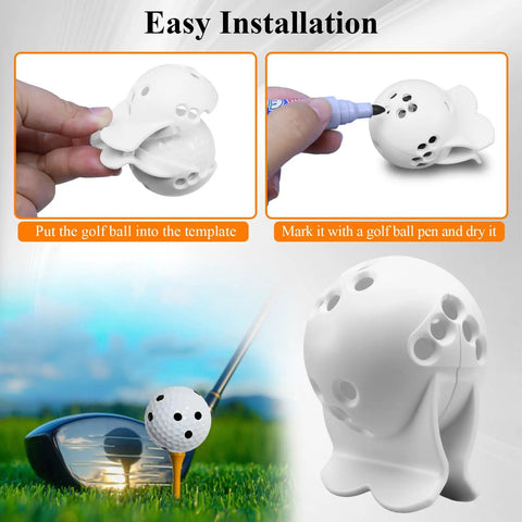 White Golf Ball Marker Template For Rapsodo MLM2PRO Mobile Launch Monitor, Precise Ball Alignment And Identification Tool in use