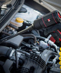 Beefy 1/2-Inch Drive Impact Extension Bar And Adapter Set in use on car engine, shown with universal joint adapter, for repairs