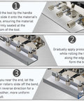 3 Station Roller Bender For Sheet Metal, Adjustable 0 To 90 Degree Bending Angles, showing usage instructions