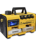 Fieldpiece VPX7 vacuum pump, portable yellow HVAC tool with RunQuick oil-change system and dual 10 CFM stages
