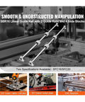Heavy Duty Linear Guide Rail Set With 2 Rails And 4 Slide Blocks For CNC Routers Lathes And Mills Carbon Steel Shafts Aluminum Supports Chrome Plated Finish SFC20-1200L Compatible Smooth Precise Motion displayed against a manufacturing equipment background.
