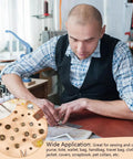 Man working with 36 Piece Leather Snap Fasteners Kit With 18mm Snaps And Press Studs For Leather Craft Projects