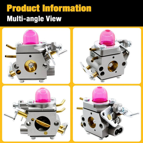 Multi-angle view of Replacement Carburetor 531127910 for Husqvarna 130C 130L 330LK Trimmers with Straight Shaft Kit