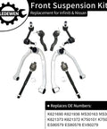 Complete Front Suspension Kit for 2003 to 2009 Infiniti G35 Coupe and Nissan 350Z, 14-piece view with arms and links