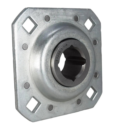 Drivetrain Disc Harrow Flange Bearing Replacement Part With 1-1/8 Inch Bore Square ST208-1-1/8N Bolt-To-Bolt 4.69 Inches