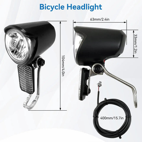 Ultra Bright Front Bike Headlight For Night Riding On 6 To 60V Electric Bikes Waterproof LED Front Light With SM Plug