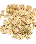 Gold 50 Pack 18x16mm Cabinet Door Hinges With Four Holes For Kitchen Cabinets Jewelry Boxes And Small Furniture Projects Durable Shutter Style Hinges