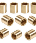 Brass sleeve bearings set of 10, self-lubricating hollow bushings, 6mm bore, 10mm OD, 10mm long