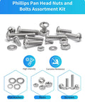 All In One 750 Piece Nuts And Bolts Hardware Kit With Stainless Steel Pan Head Phillips Screws, Washers And Nuts in view
