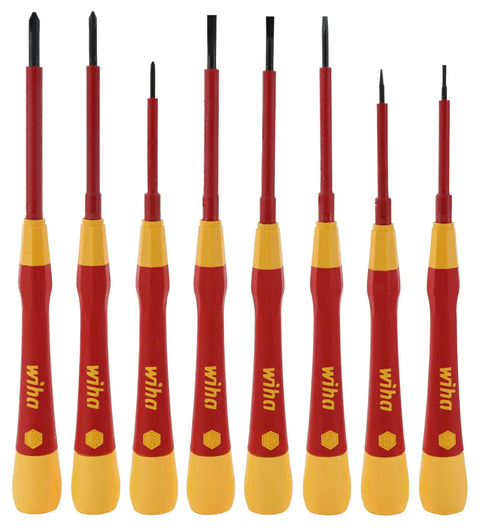 Insulated Precision Screwdriver Set 8 Piece PicoFinish Pro Grade Slotted And Phillips Bits 1000V Rated For Electronics And Electrical Work