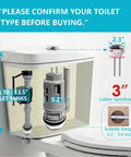 Dual Flush Toilet Valve Replacement Kit 3 Inch With Metal Tool And Bolts For Glacier Bay Aquasource Toto Water Ridge And More Fits 2 Piece Toilets Easy Install DIY Friendly Water Saving Silent Mode, toilet tank size guide