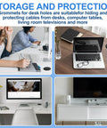 2 Pack 3.5 Inch Desk Grommets Black ABS Hole Covers Detachable Flexible Wire Caps For Cords used on desks and tables to hide cables.