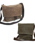 Waxed Canvas Bushcraft Messenger Bag 16oz Durable Haversack with Pocket for Gardening and Camping Antique Olive