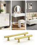 12 Pack 5 Inch Gold Cabinet Pulls Solid Aluminum Construction Fade Resistant Finish Durable Drawer Handles for furniture