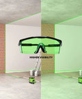 Goggles enhancing NT411G Multi Line Laser Level With Four Vertical Lines And One Horizontal Line Green Beam Plumb Dot Self Leveling Tool