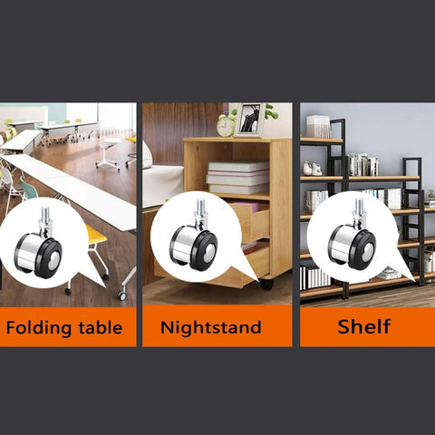 Heavy Duty 1.5 Inch Swivel Caster Wheels With Brakes For Home Furniture Quiet Glide Nylon And Zinc Alloy 4 Pack on various furniture