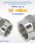 316 Stainless Steel Three Quarter Inch Female NPT Pipe Fitting Coupling For Water Air Oil And Fuel Lines