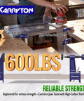 Heavy Duty 2 Pack Steel Bar Clamps 24 Inch on a workbench demonstrating high-carbon steel bar strength.