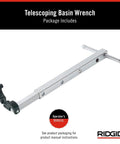 Fold Over Basin Adjustable Pipe Wrench 10 To 17 Inch Telescoping Shank With One Hand Ratcheting Grip Forged Alloy Jaws