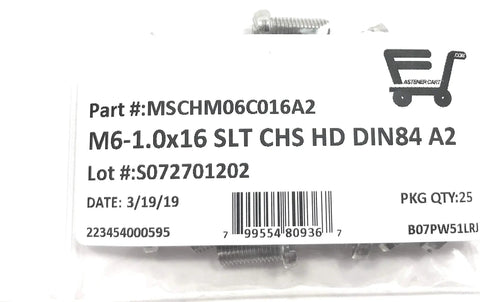 Slick M6 X 16 Stainless Steel Machine Screws With Slotted Cheese Head Din84 Grade A2 70 heavy duty fasteners in packaging.