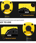 Badass Half Inch Air Impact Wrench Delivers 1750 Ft Lbs Of Serious Torque At 8000 Rpm To Easily Break Loose Jammed Bolts Along With A Full 10 Piece Socket Kit showing the combined forward/reverse switch for easy use.