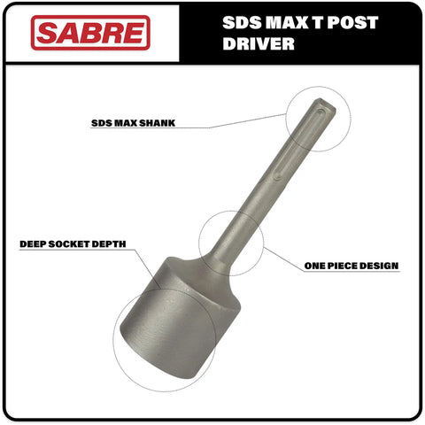 Heavy Duty SDS Max Shank T Post Driver Attachment For Rotary Hammer Drill With 2 Inch Head Built To Last Beast Of A Fence Post Pounder