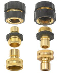 Set Of 6 Aluminum Garden Hose Quick Connectors With Male And Female Couplers, 3/4 Inch US Thread, No Leaks, Easy On Off, Rubber Grips