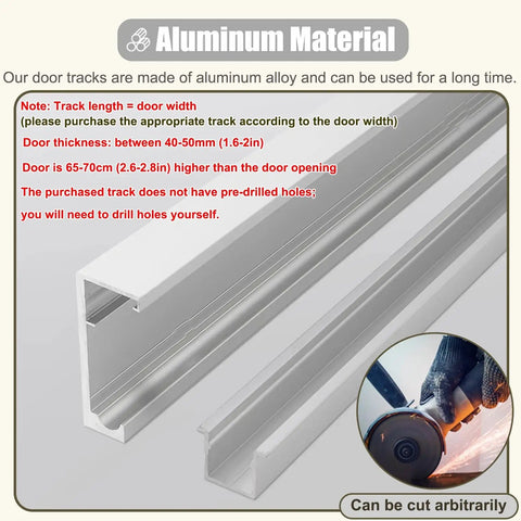 Trackless Barn Door Hardware Kit With Silent Rollers Glides Like Butter Smooth As Silk No Sweat Setup aluminum tracks for custom lengths.