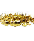 Killer One Inch Gold Antique Upholstery Tacks Pack Of Thirty For Slick Furniture Restorations showing shiny gold tacks arranged.