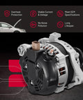 Rear view of Alternator Direct Fit For Toyota Corolla 2014 2019 1.8L L4 Engine Replacement with focus on connections