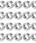 MR106ZZ 6mm By 10mm By 3mm Double Shielded Miniature Deep Groove Ball Bearing For High Speed Motion Chrome Steel GCr15 Construction, shown in a 20-piece set