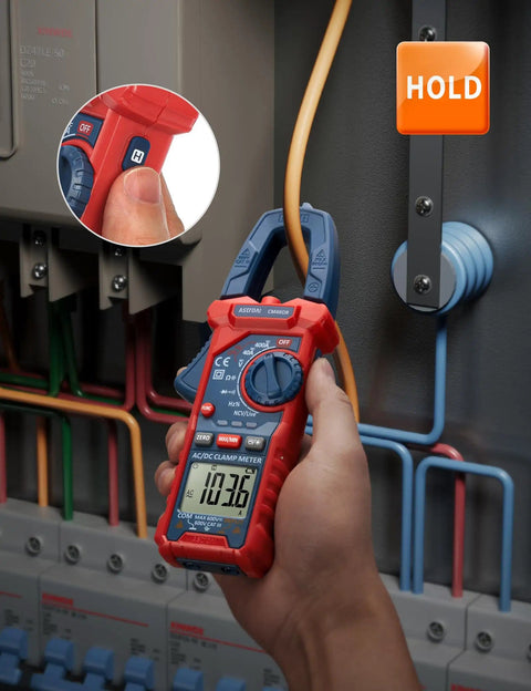 Handy Digital Clamp Meter Multimeter Auto Ranging 4000 Counts for AC DC Voltage and Current used on orange wire