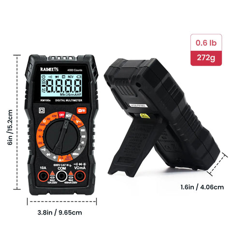 Pro Grade Digital Multimeter 4000 Counts for Home and Auto Use, Voltage Tester With ACDC Readings, Ohms, Continuity, Diode, Capacitance, NCV, Handy Battery Indicator, DIY Electrical Tool, 6in x 3.8in