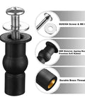 Rust Resistant Universal Toilet Seat Bolts And Nuts Kit With Brass Thread Inserts, stainless bolt, black rubber nut, gasket detail