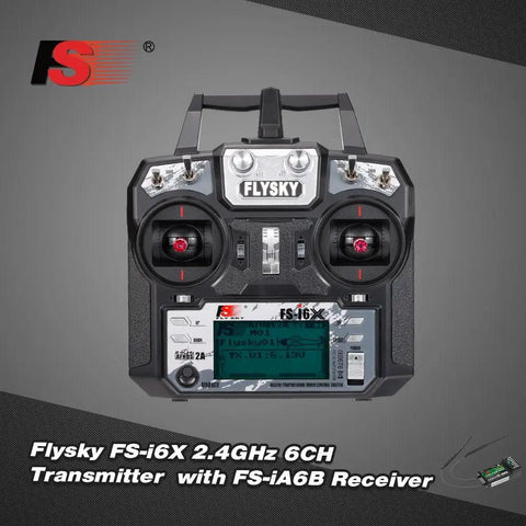 Flysky FS I6X 2.4GHz 10 Channel AFHDS 2A RC Transmitter With FS IA6B Receiver front view