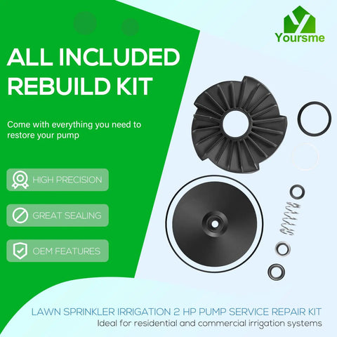 Pro Grade Lawn Sprinkler Irrigation 2 HP Pump Repair Kit With Impeller And Diffuser Complete Service Set Fits Star HSP20P1