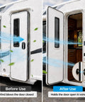 Before and after using RV Magnetic Door Catch With Heavy Duty Hold Strong Magnet Door Stopper For Camper, Trailer, Caravan, And Cabinet Use, Adhesive And Screw Mounting, Easy Install, 1 Pack